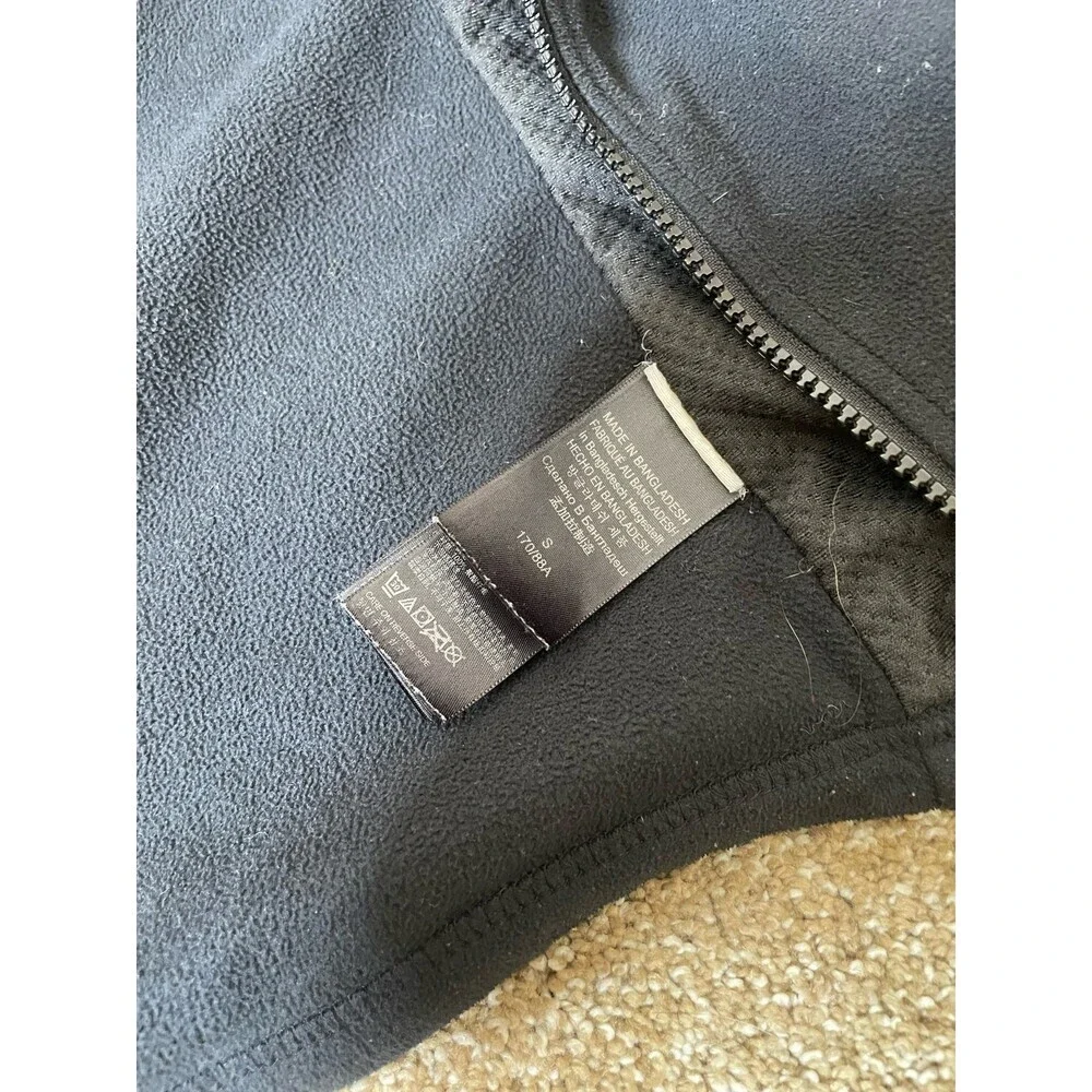Marmot fleece jacket black full zip thumb holes active wear chore running SZ SM